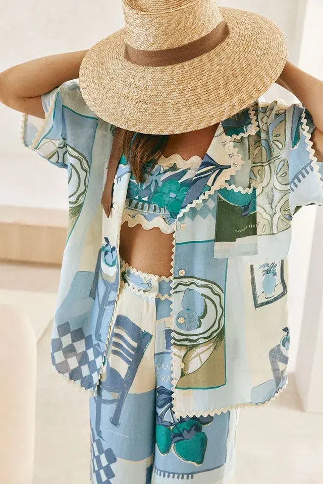 Zaco Kelia Shirt & Pant Set Blue/Multi Size S / AU 8 - Image 2