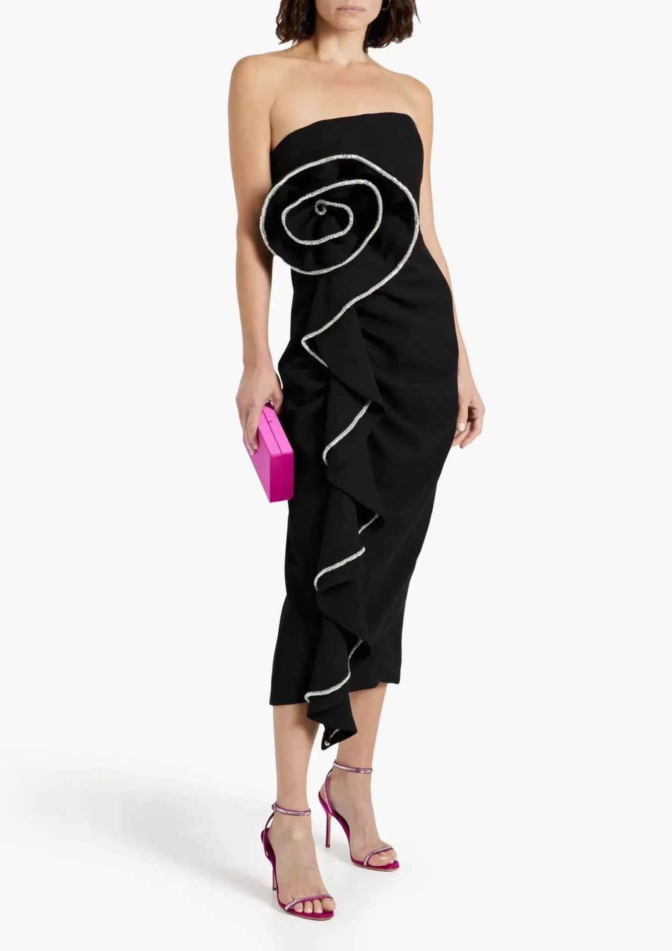 Rachel Gilbert Santiago Midi Dress Black Size 2 / AU 10 - Image 1