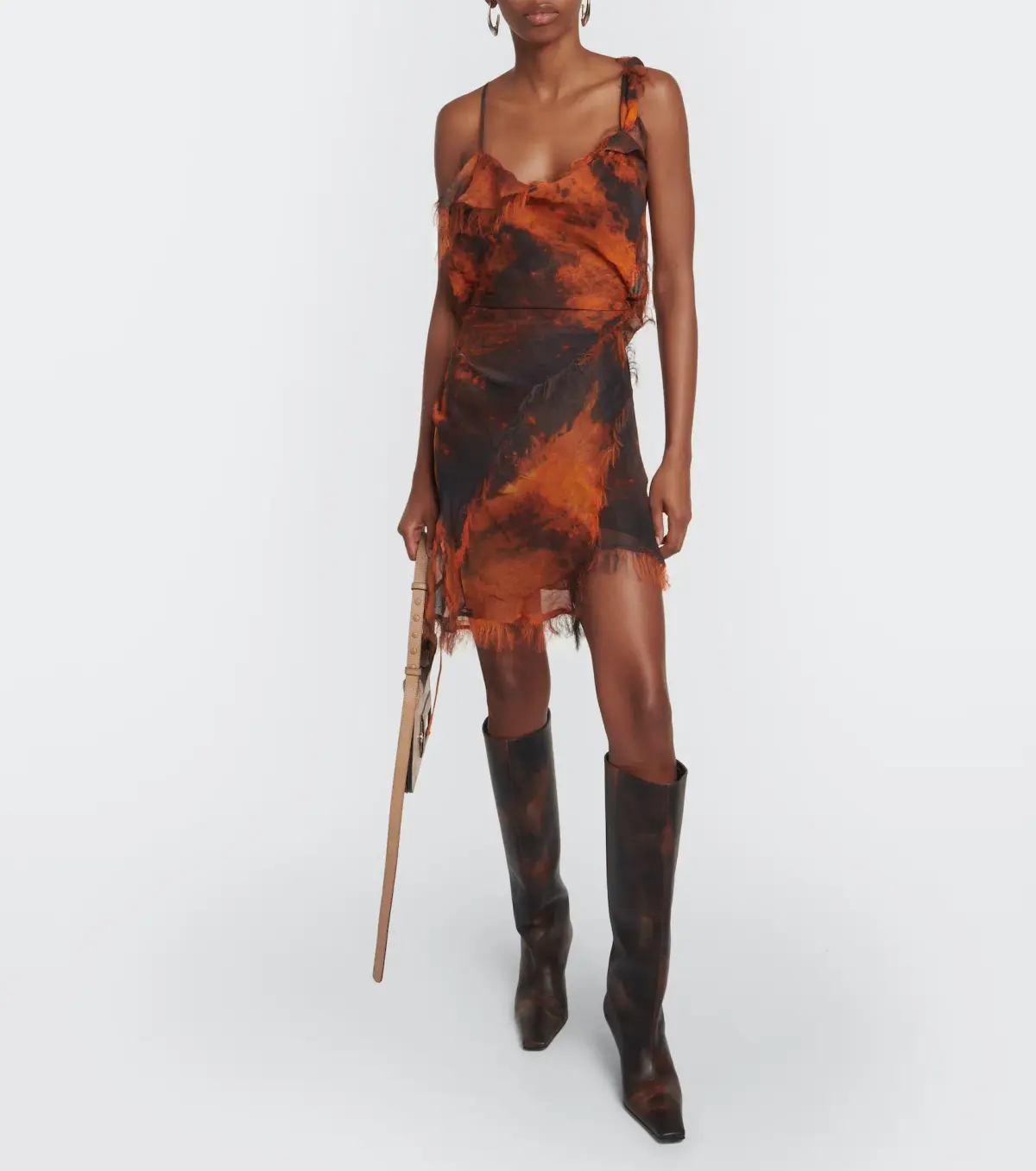Acne Studios Dois Flame Chiffon Minidress Multi Size 36 / AU 8 - Image 1