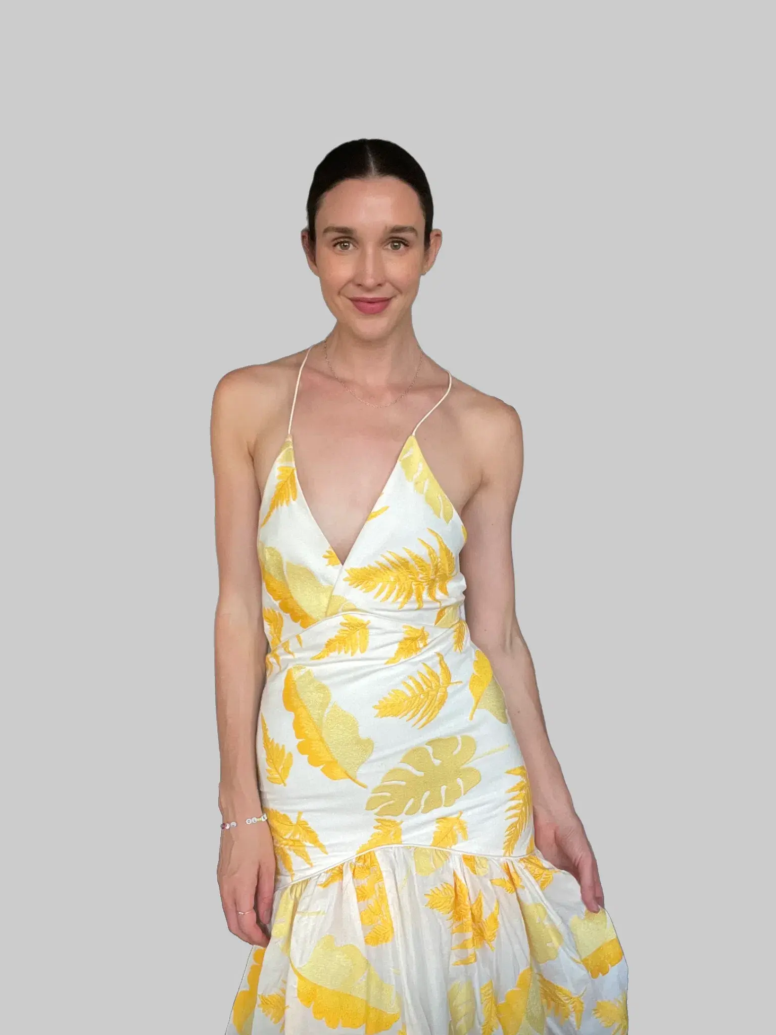 Acler Wray Dress Yellow Print Size 8 - Image 3
