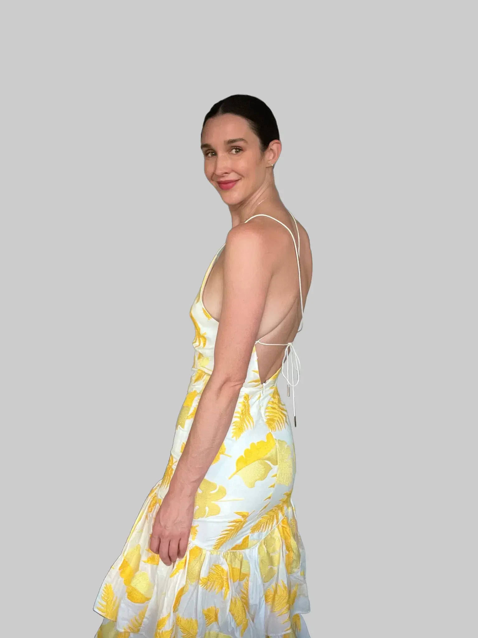 Acler Wray Dress Yellow Print Size 8 - Image 4