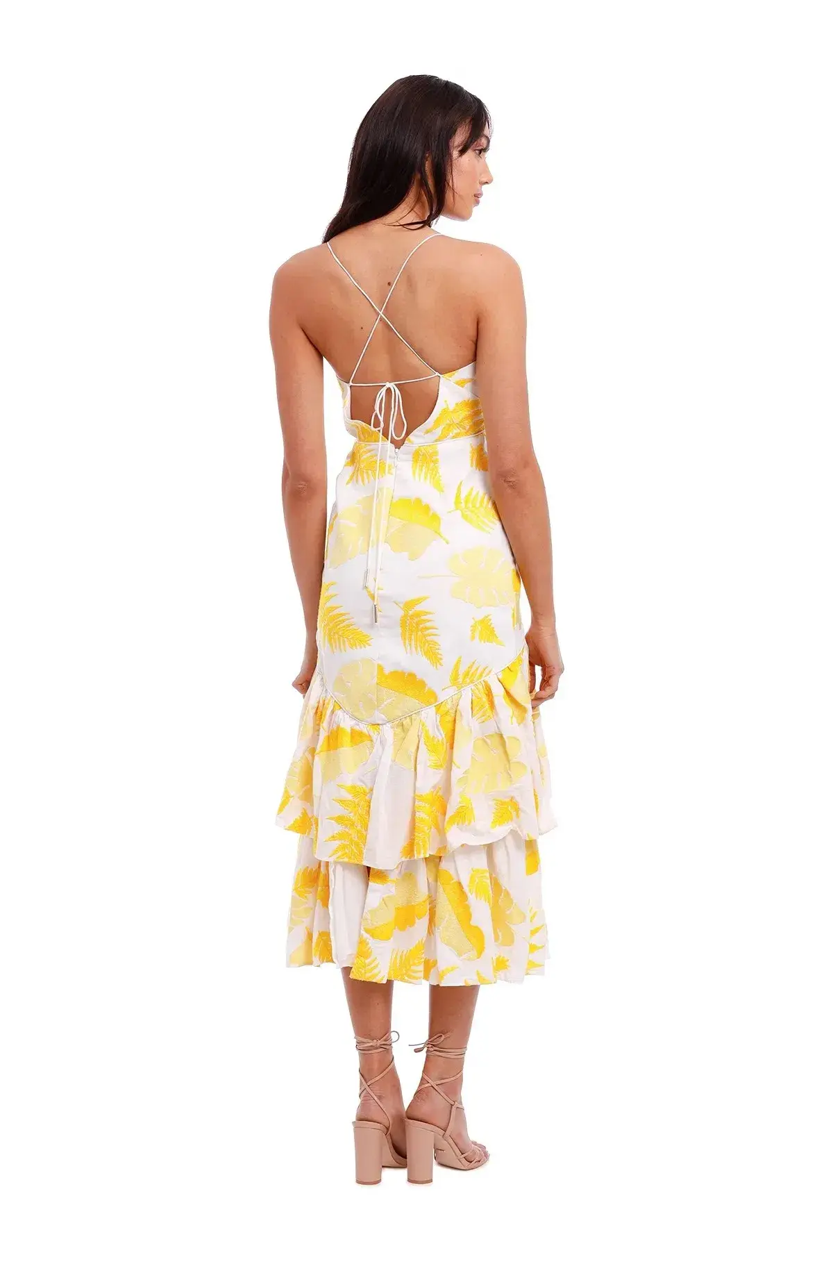Acler Wray Dress Yellow Print Size 8 - Image 2