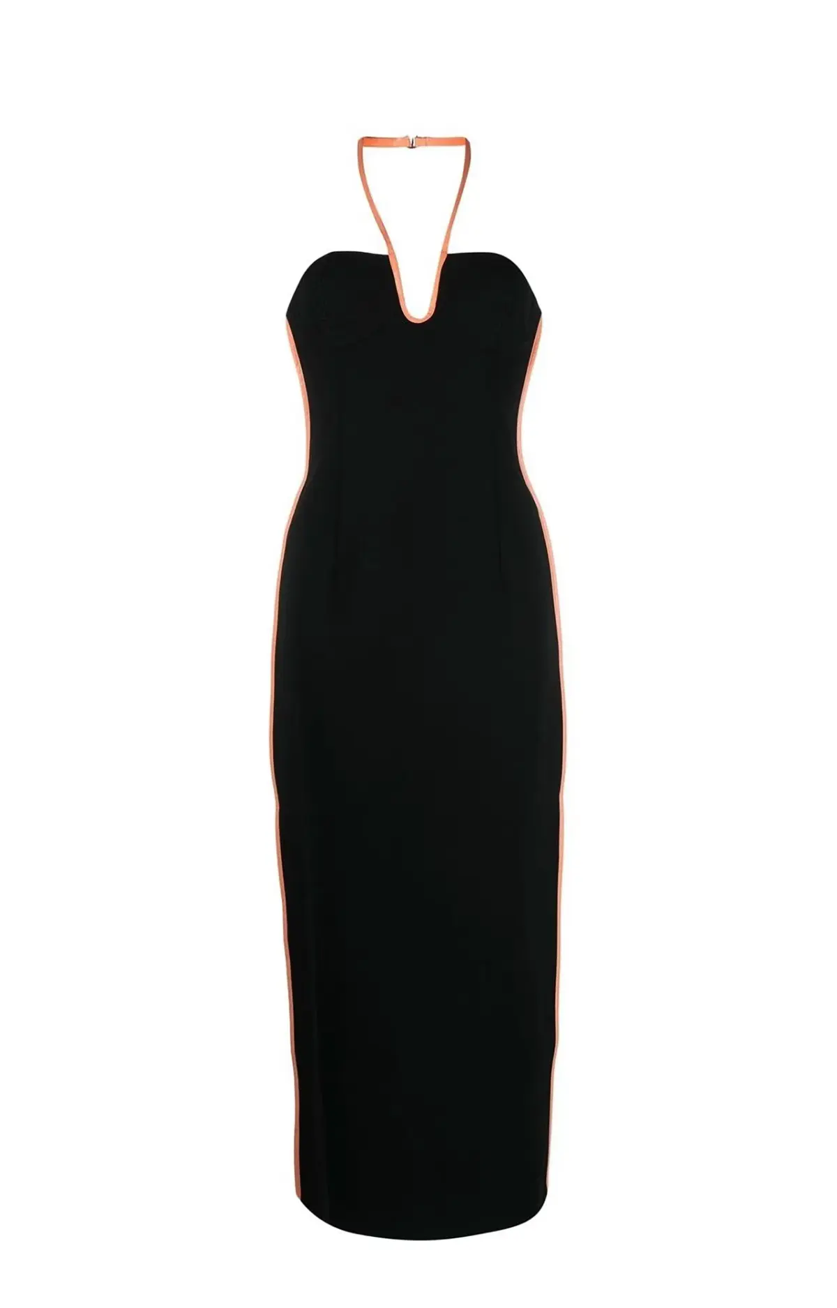 Paris Georgia Nassia Midi Dress Black & Pink Leather Size 10 - Image 4