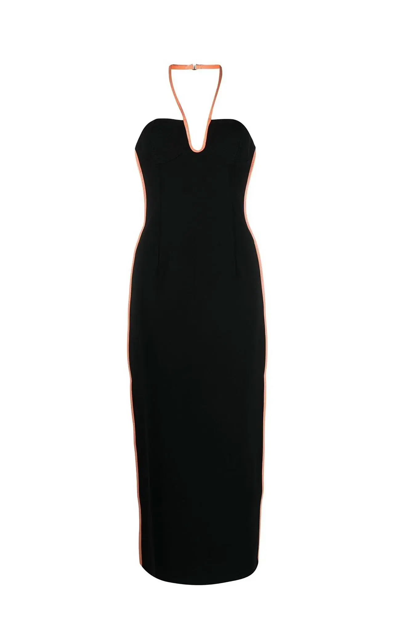 Paris Georgia Nassia Midi Dress Black & Pink Leather Size 10 - Image 4