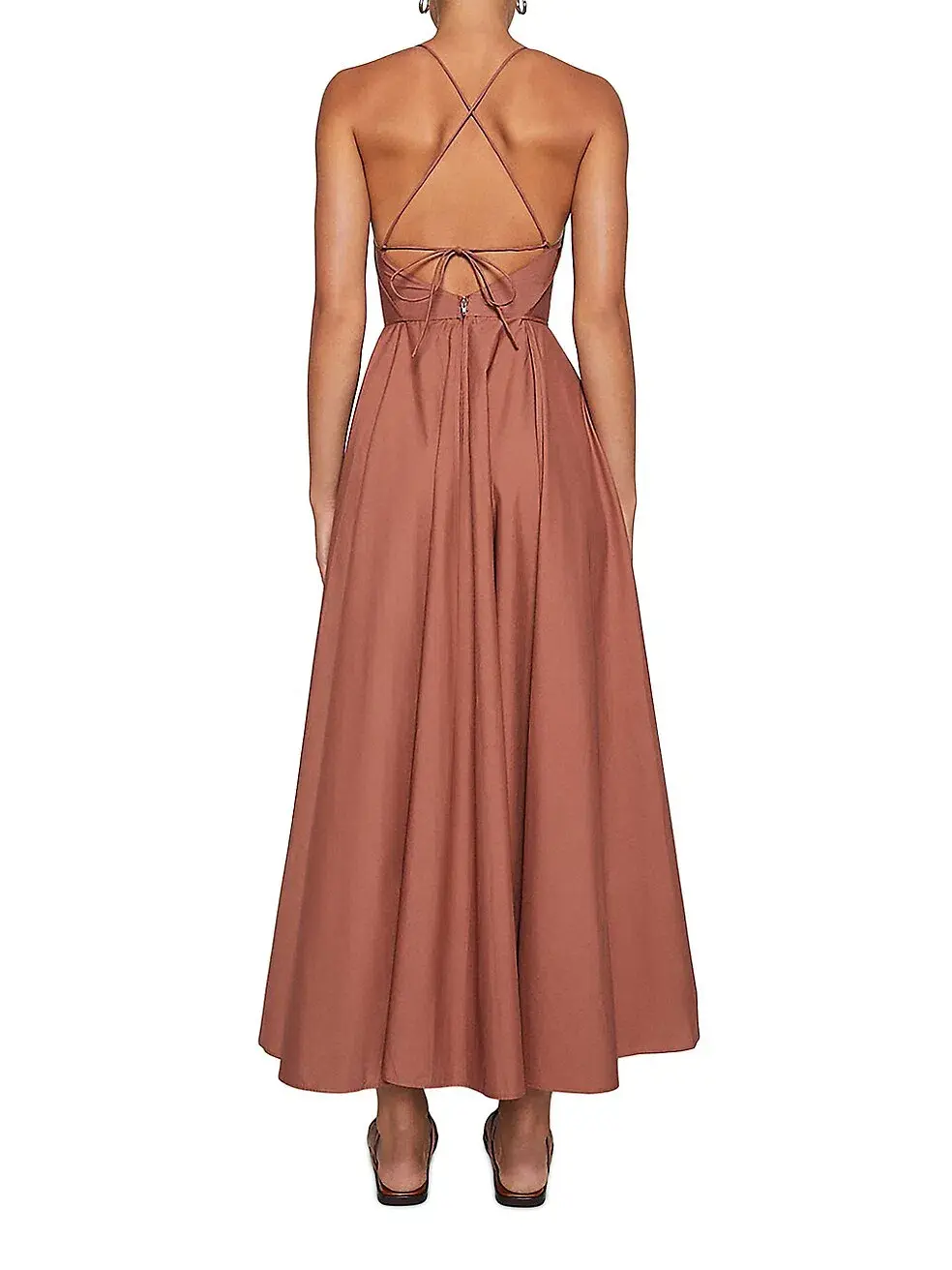 Scanlan Theodore Parachute Cotton Dress in Sienna Dusty Pink Size 8 - Image 3
