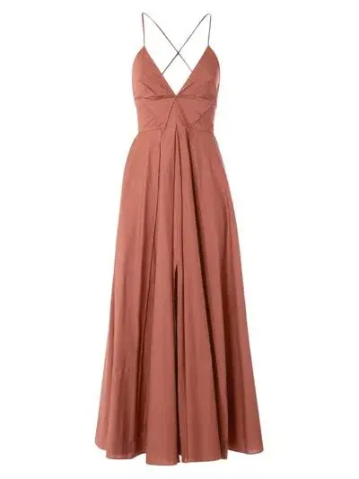 Scanlan Theodore Parachute Cotton Dress in Sienna Dusty Pink Size 8 - Image 4