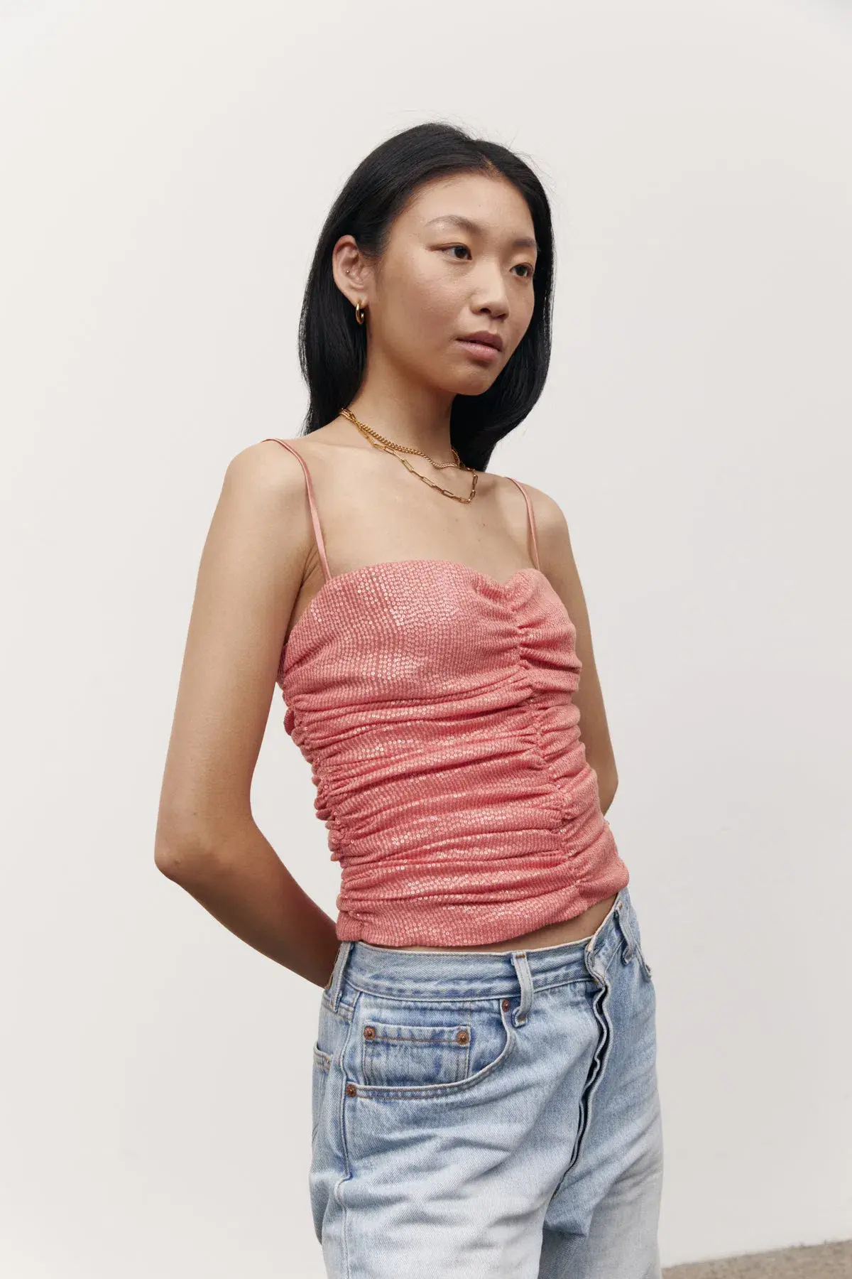 Olivia Cashmore Ginger Kisses Sequin Top Peony Pink Size 16 - Image 2
