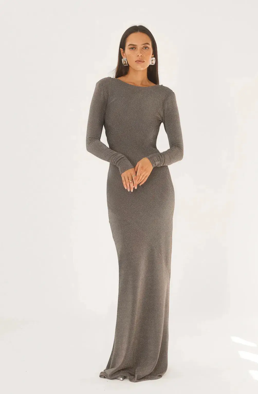 Arcina Ori Jen Dress Grey Size 8 - Image 3