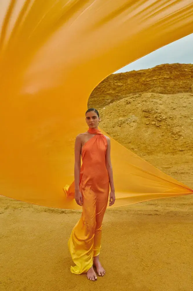 Baobab Ari Dress Orange Multi Size S/ AU 8 for rent on The Volte - main image