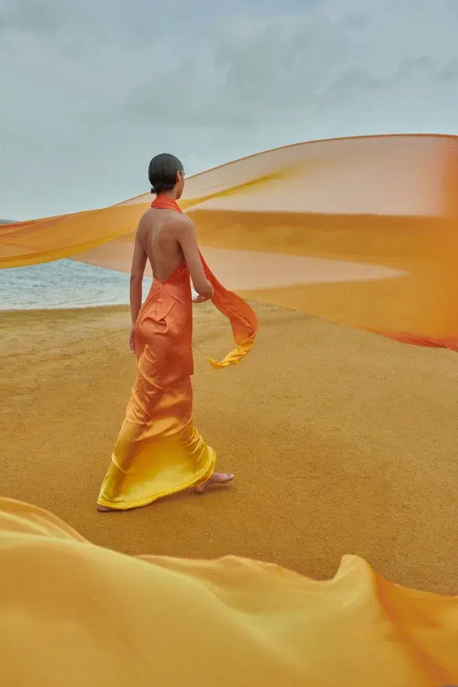 Baobab Ari Dress Orange Multi Size S/ AU 8 for rent on The Volte - main image