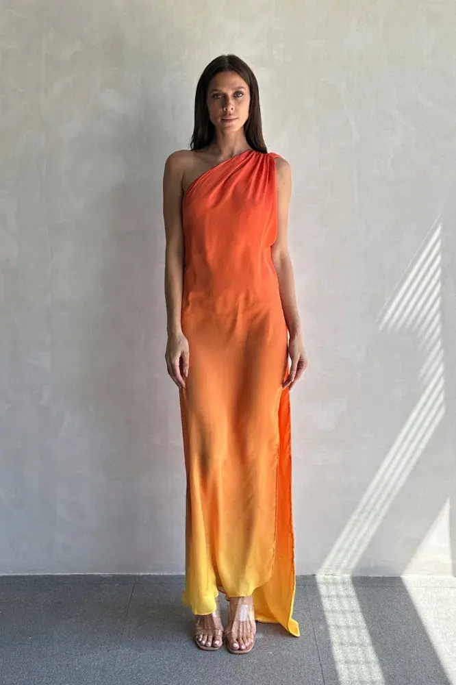 Baobab Ari Dress Orange Multi Size S/ AU 8 for rent on The Volte - main image