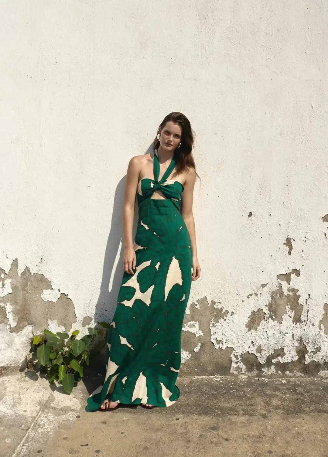 Eugenia Fernandez Almendro Dress Green Print Size 8 for rent on The Volte - main image