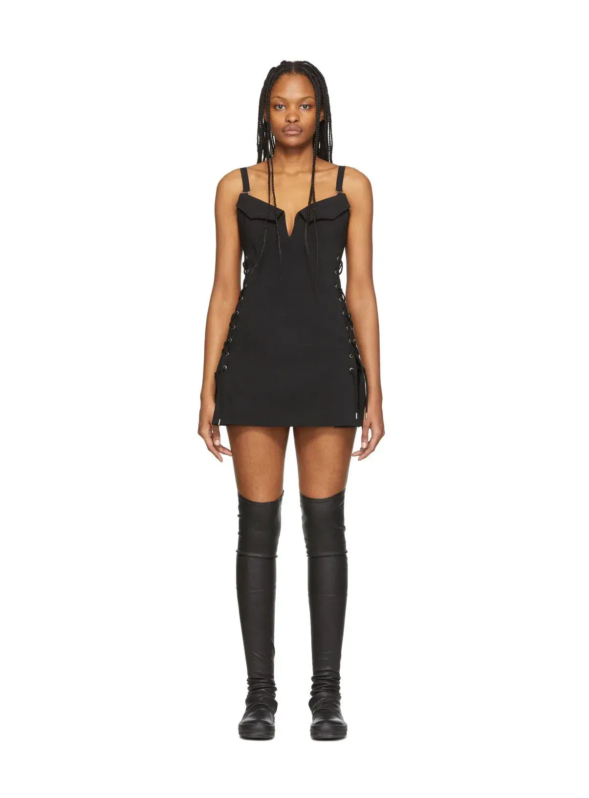 Dion Lee Laced Bonded Mini Dress Black Size S/ AU 8 - Image 1