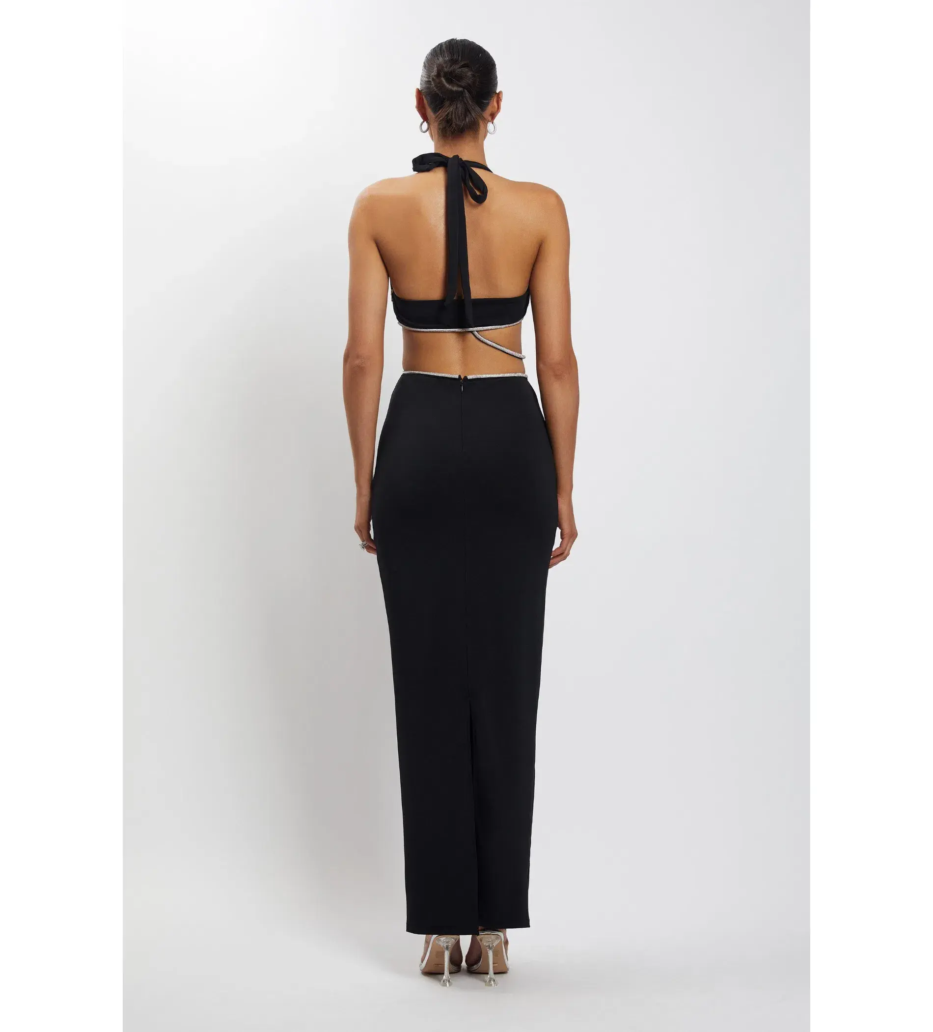 MESHKI Nicha Diamante Cut Out Maxi Dress Black Size 8  - Image 2