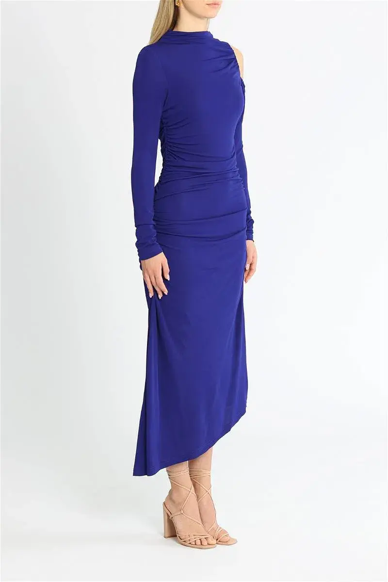 Cue Jersey Cold Shoulder Dress Cobalt Size 12 for rent on The Volte - main image