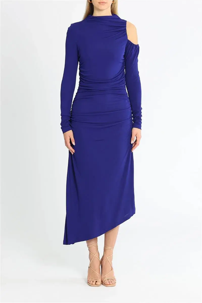 Cue Jersey Cold Shoulder Dress Cobalt Size 12 for rent on The Volte - main image