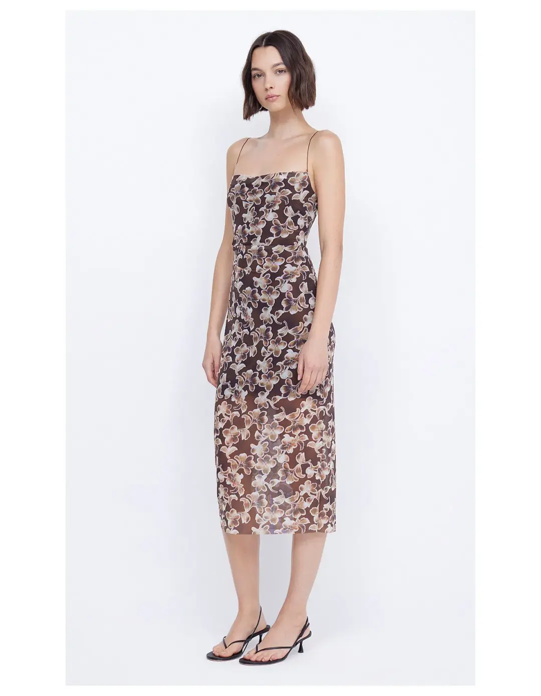 Bec & Bridge Herlani Singlet Midi Dress Hibiscus Choc Size 8  for rent on The Volte - main image