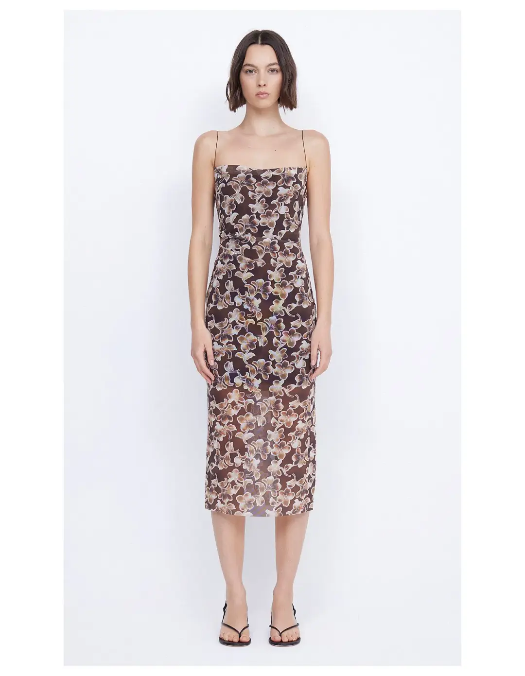 Bec & Bridge Herlani Singlet Midi Dress Hibiscus Choc Size 8  for rent on The Volte - main image