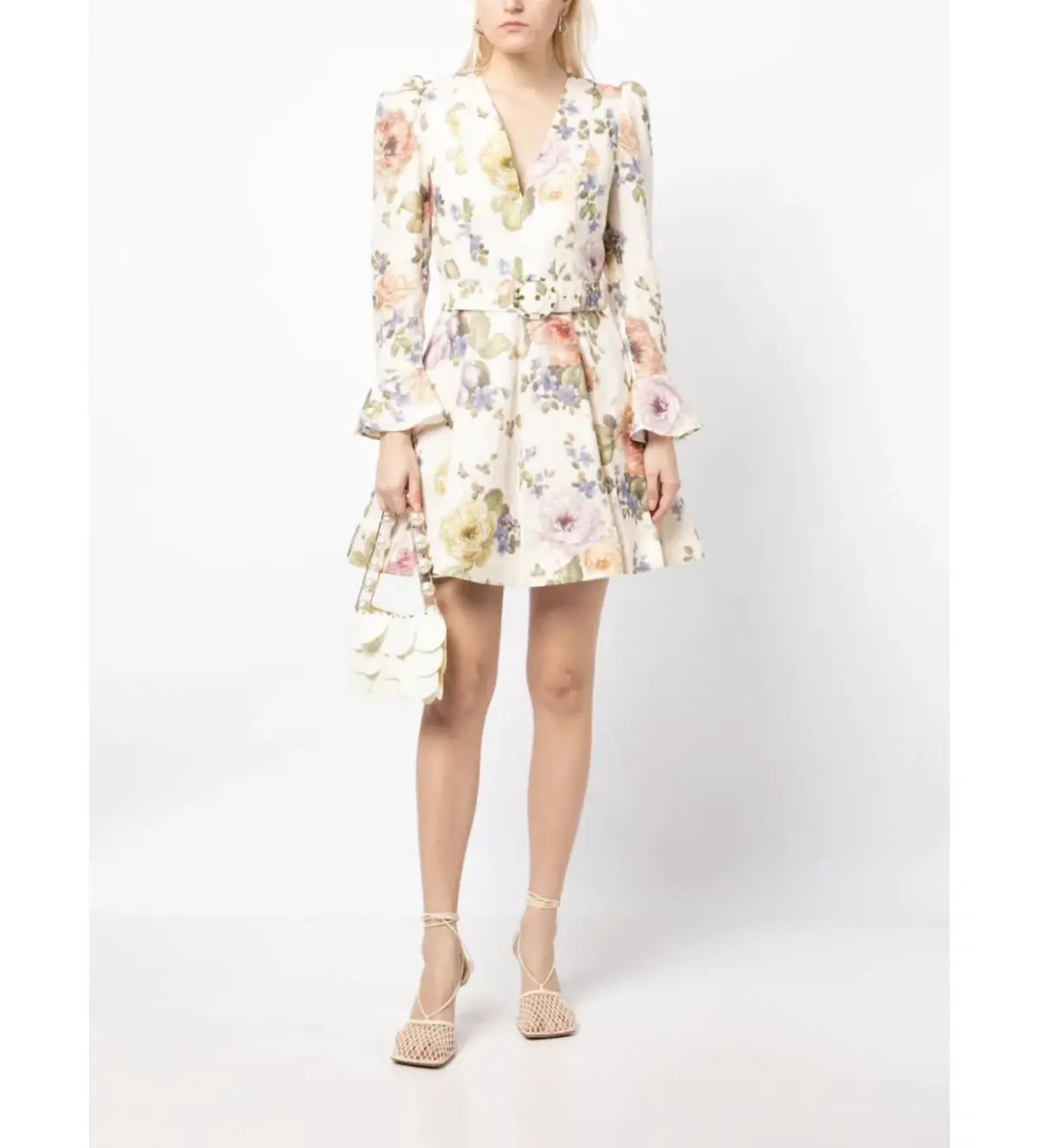 Zimmermann Luminosity Mini Dress Multi Floral Cream Size 0 / AU 6 - Image 1