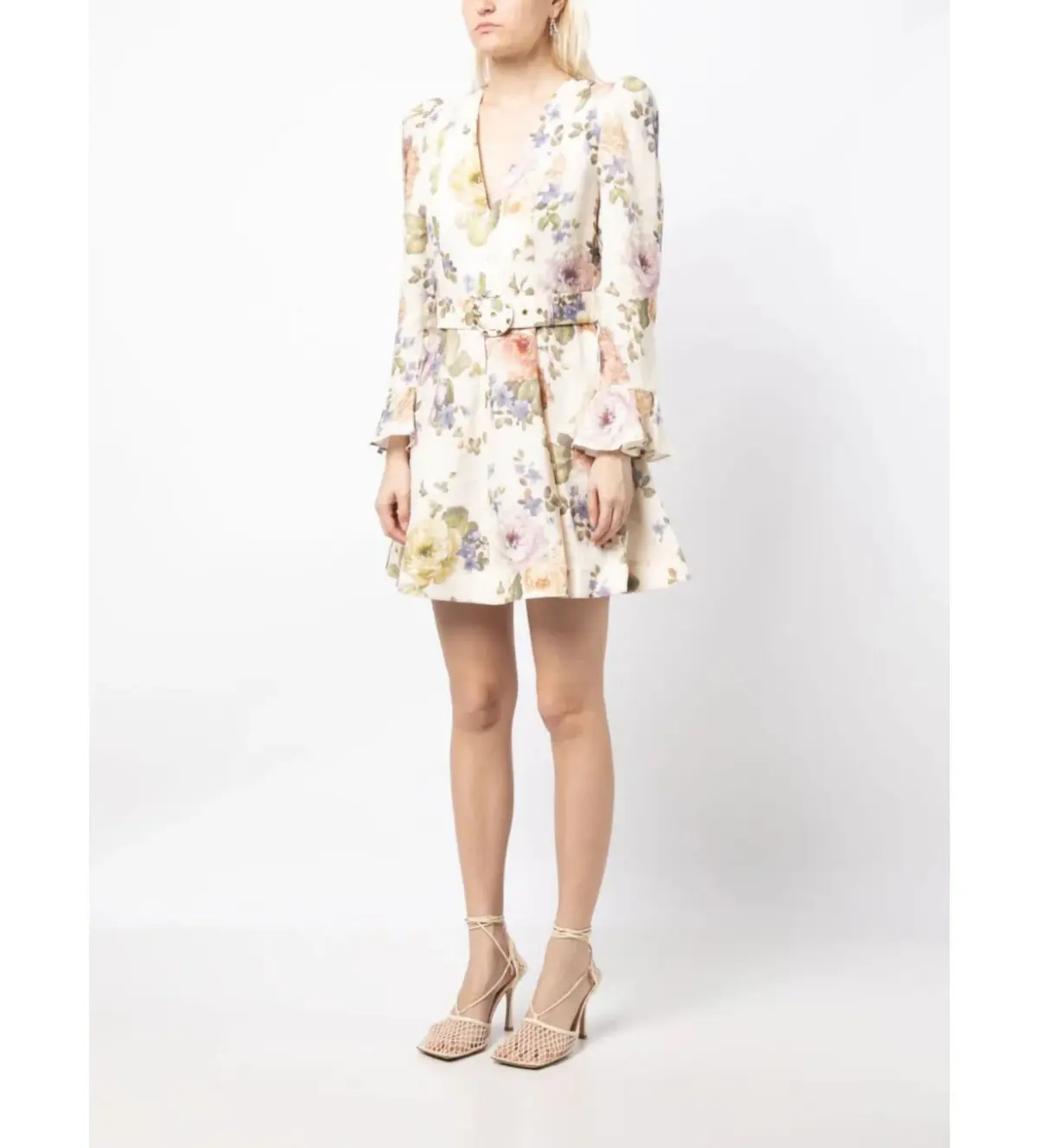 Zimmermann Luminosity Mini Dress Multi Floral Cream Size 0 / AU 6 - Image 2