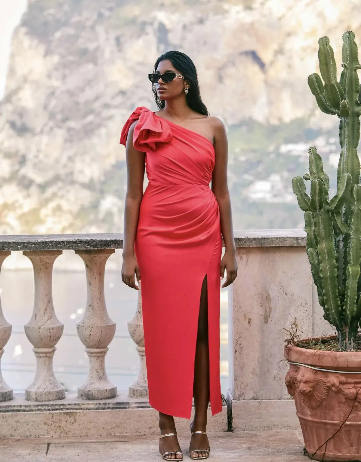 Sheike Glamour Maxi Dress Red Size 16 - Image 4