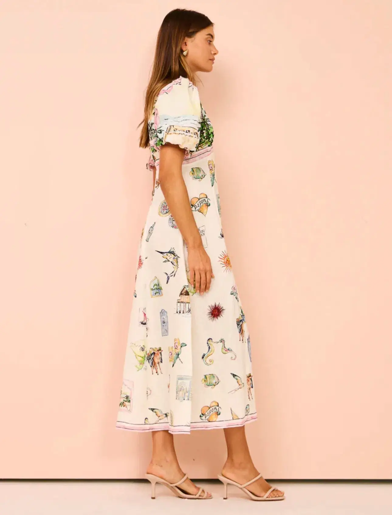 Alemais  Sunset Midi Dress Print Size 10  - Image 3