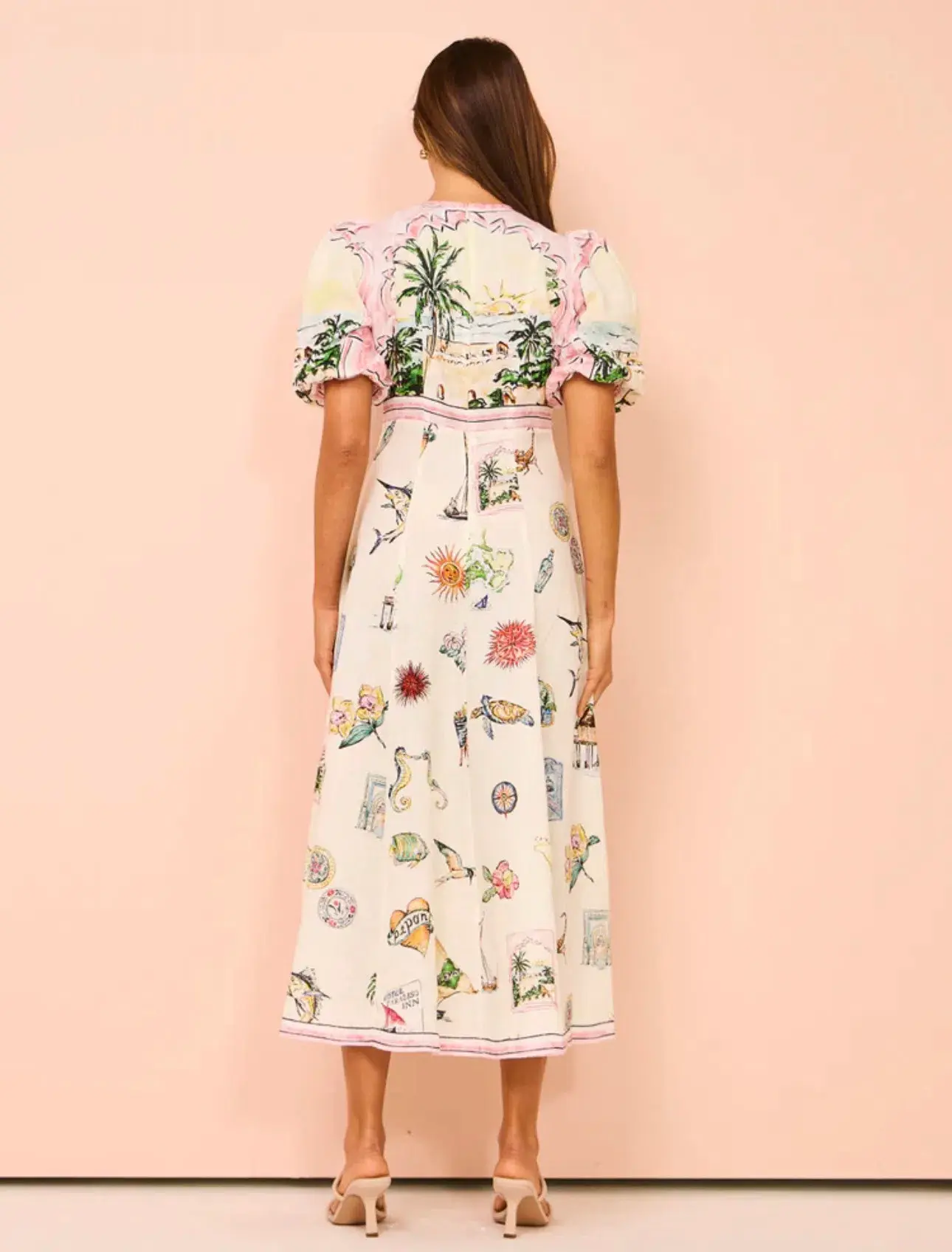 Alemais  Sunset Midi Dress Print Size 10  - Image 2