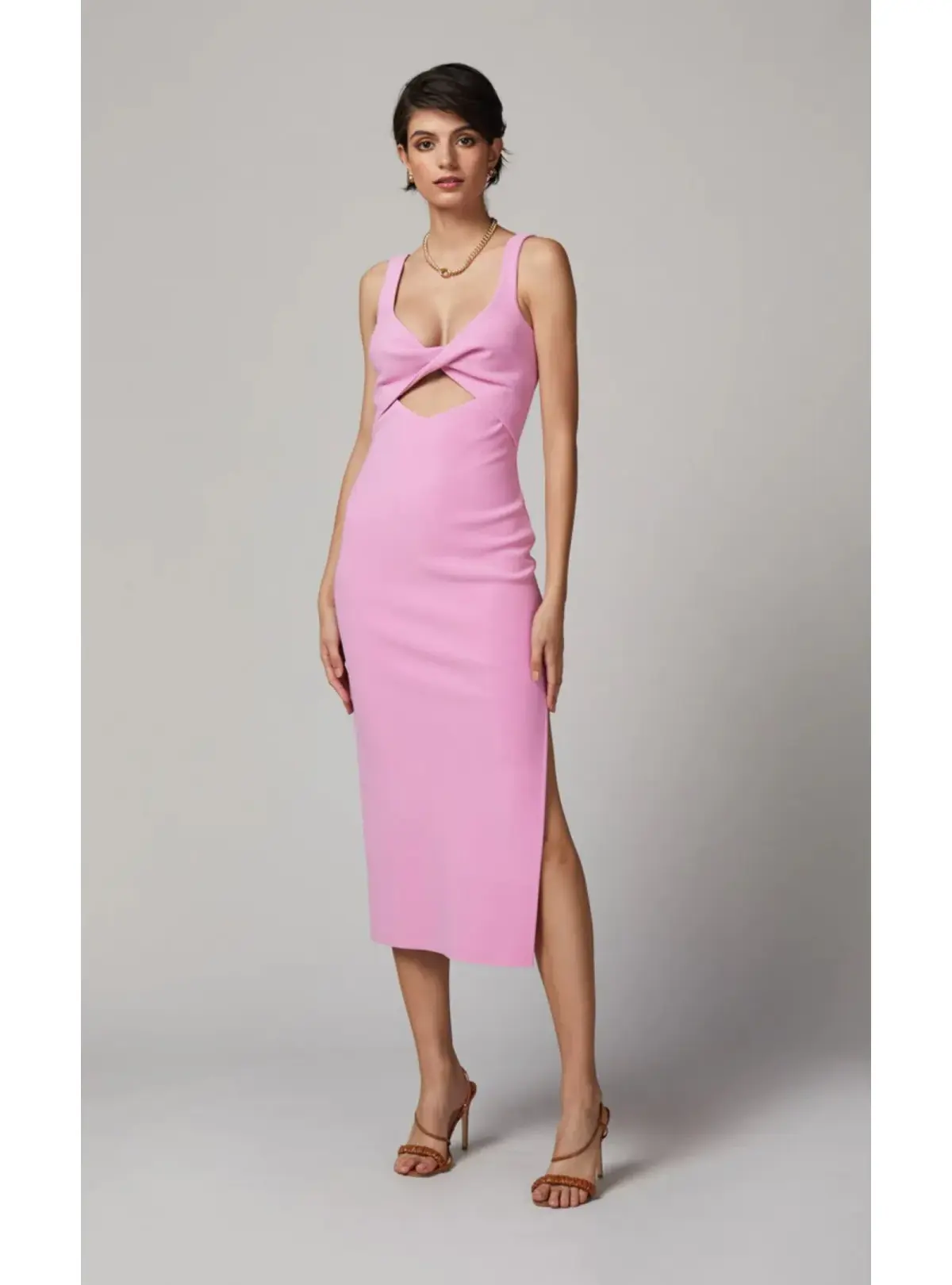 Bec & Bridge Joelle Midi Dress Pink Size AU 6 - Image 1