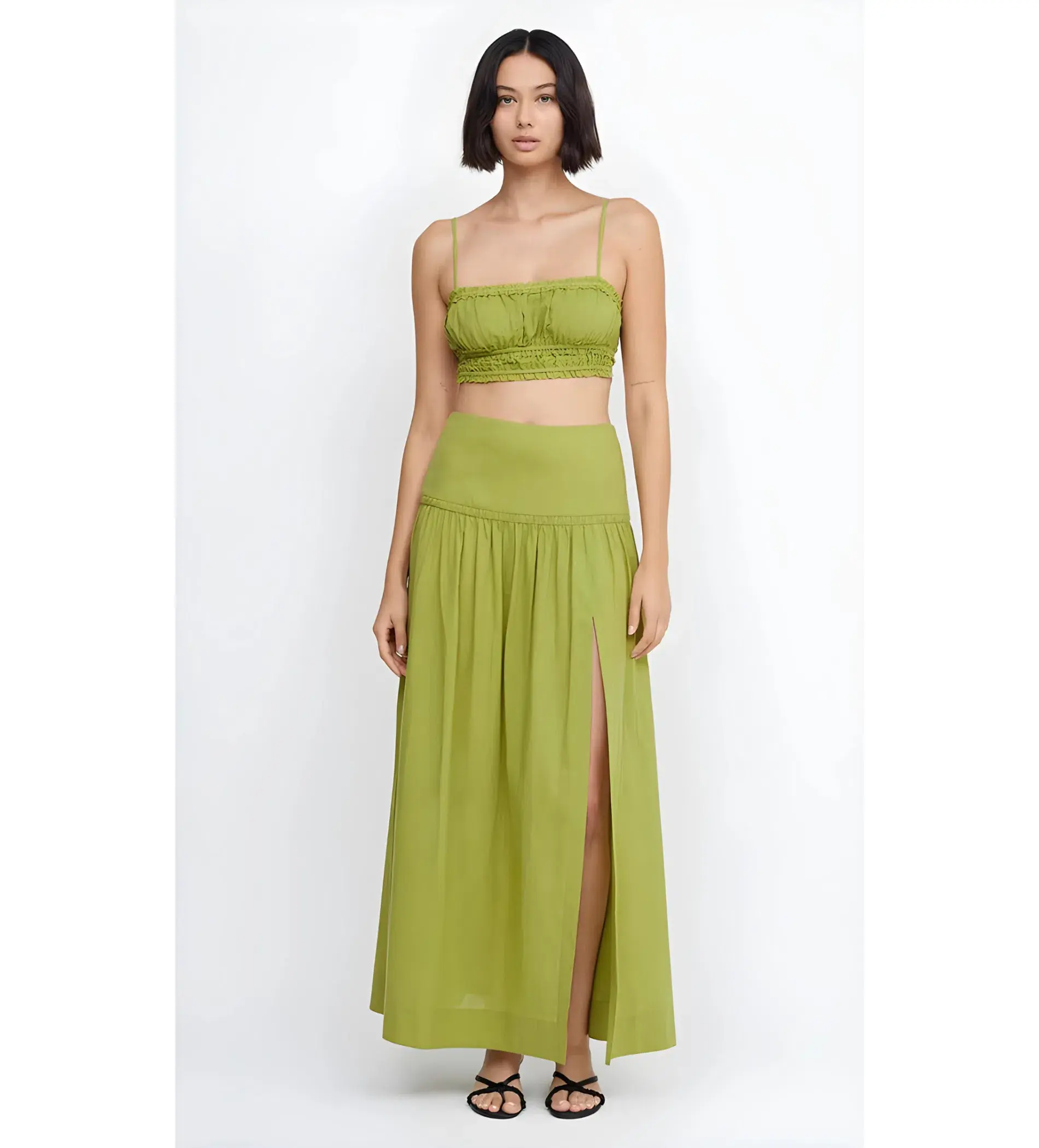 Bec & Bridge Alexandra Top & Ellie Maxi Skirt Set In Fern Green Size 6 - Image 1
