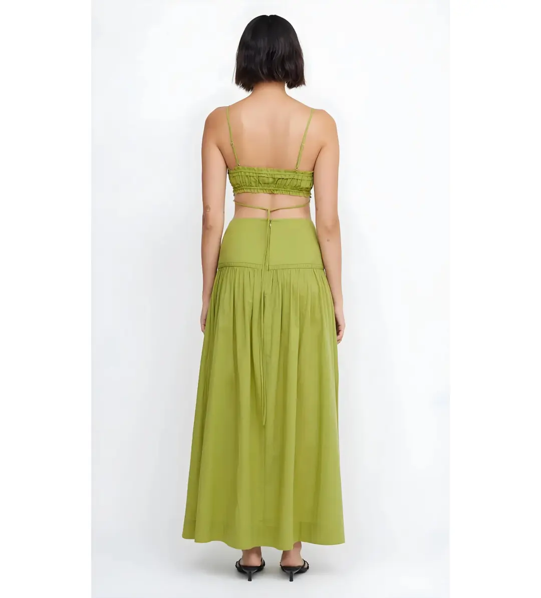 Bec & Bridge Alexandra Top & Ellie Maxi Skirt Set In Fern Green Size 6 for rent on The Volte - main image