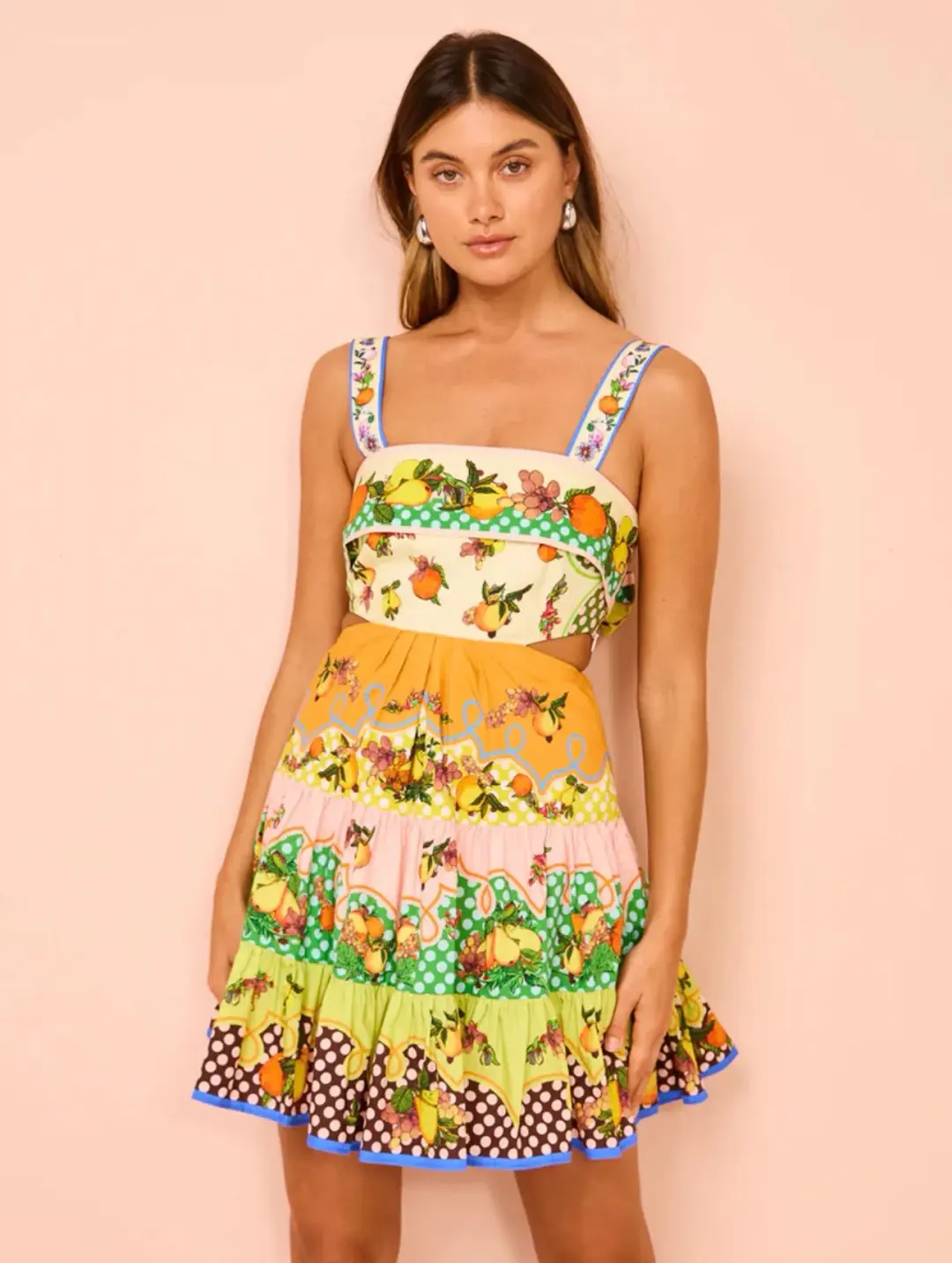 Alemais Lemonis Cut Out Mini Dress Multi Size 10 for rent on The Volte - main image