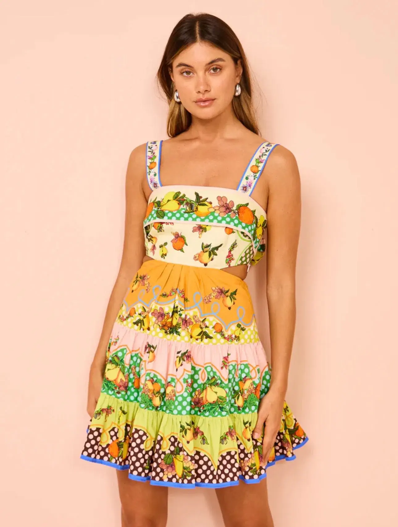 Alemais Lemonis Cut Out Mini Dress Multi Size 10 - Image 2