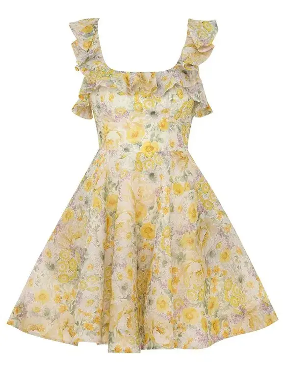 Zimmermann The Harmony Frilled Mini in Citrus Garden Print Size 2 / AU 12 - Image 4