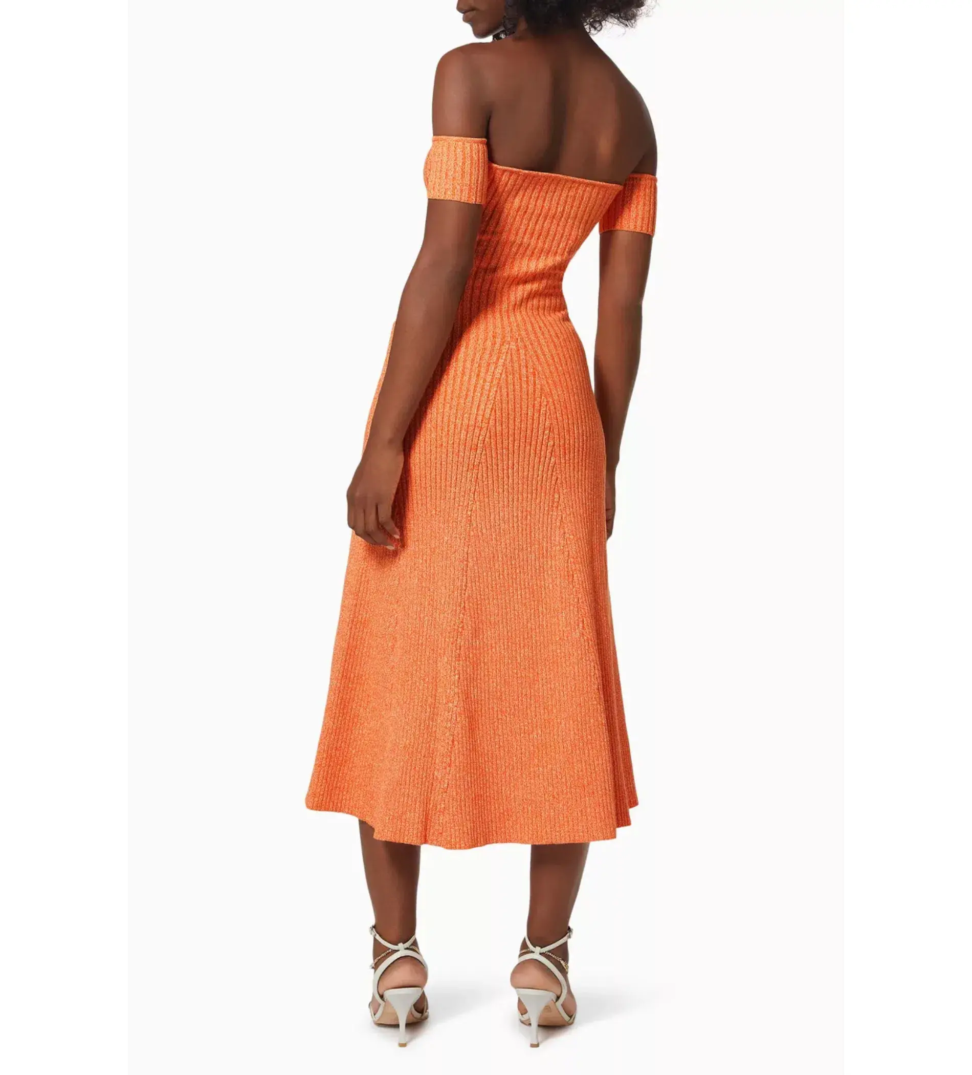 Anna Quan Valerie Off-shoulder Dress In Orange Size 6 - Image 3