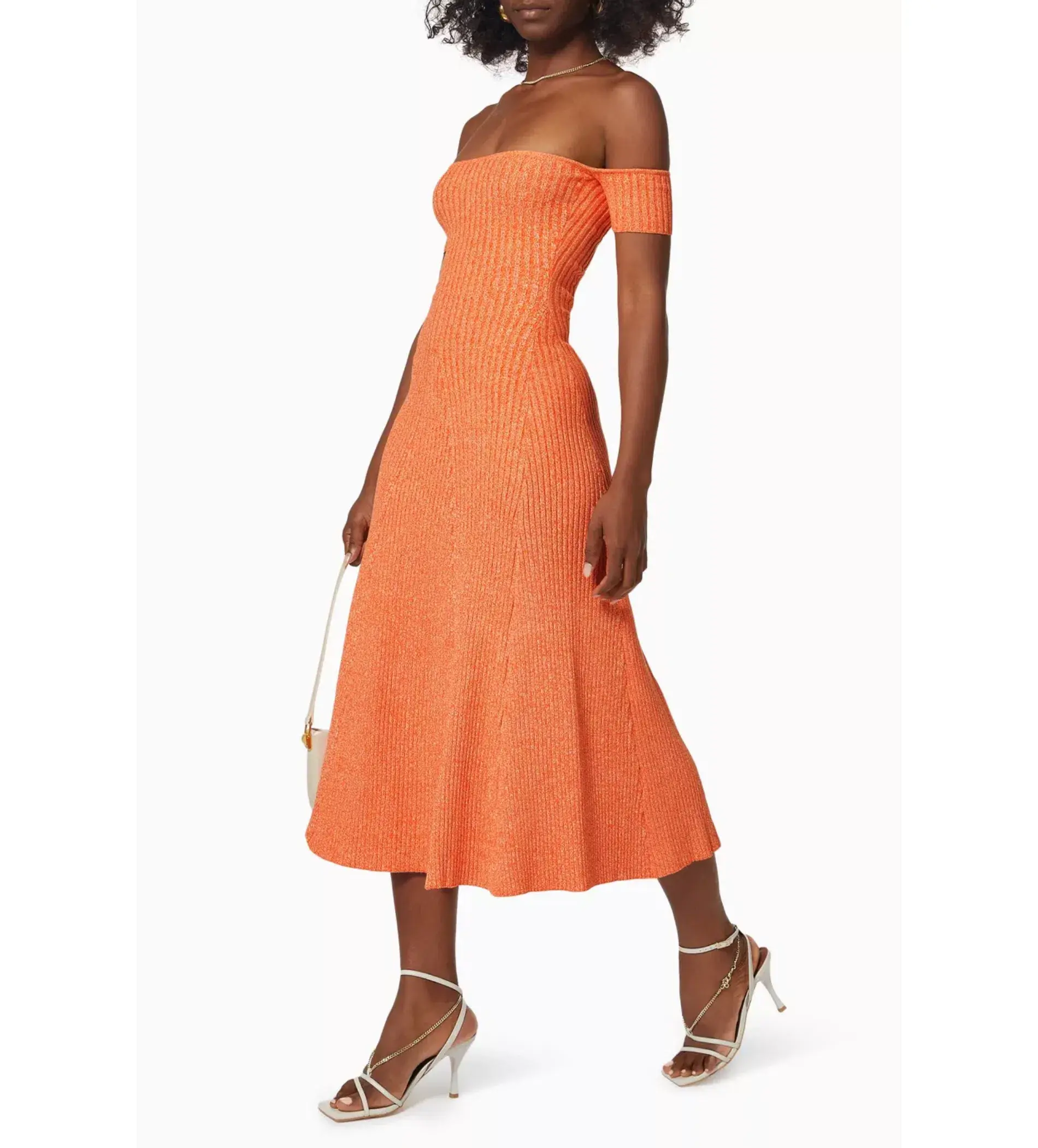 Anna Quan Valerie Off-shoulder Dress In Orange Size 6 - Image 1