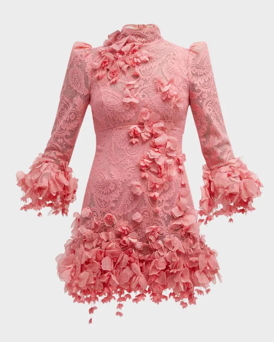 Zimmermann High Tide Lace Mini Dress in Guava Size 3 / AU 14 - Image 5