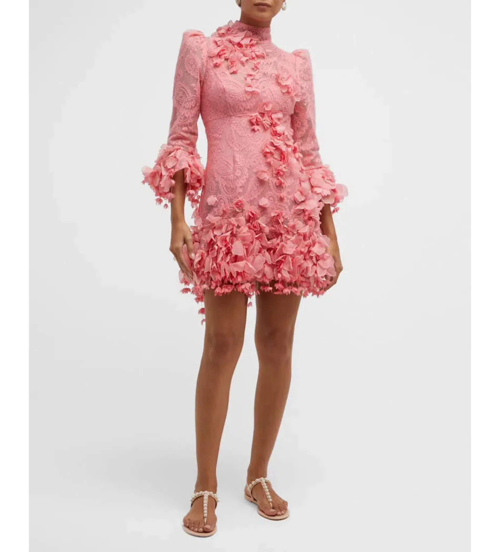 Zimmermann High Tide Lace Mini Dress in Guava Size 3 / AU 14 - Image 2