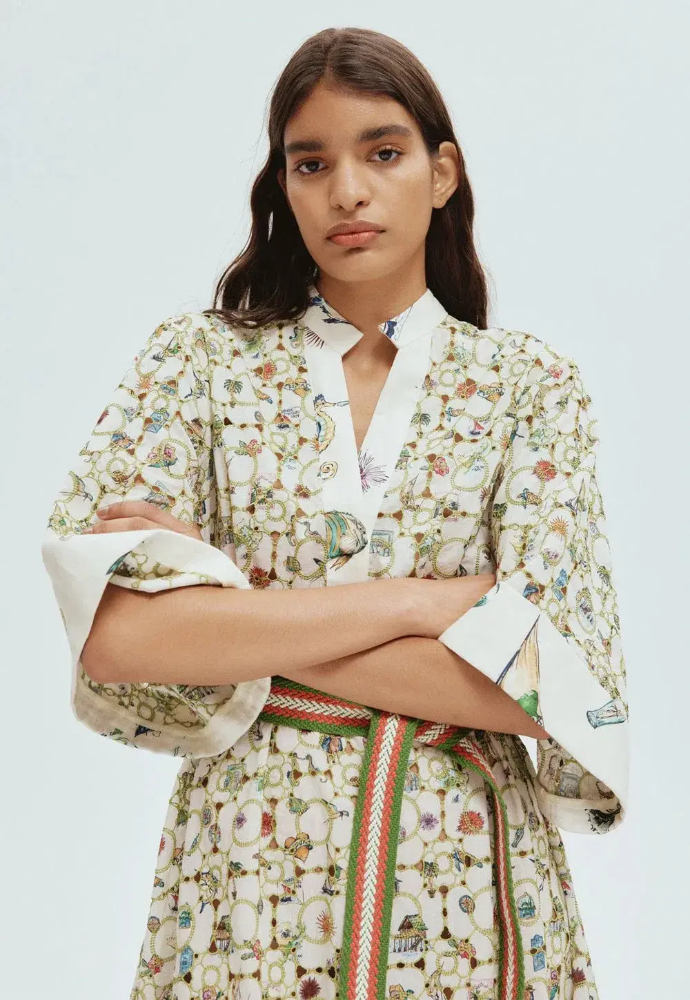 Alemais Sunset Broderie Midi Dress Multi Size 8 for rent on The Volte - main image