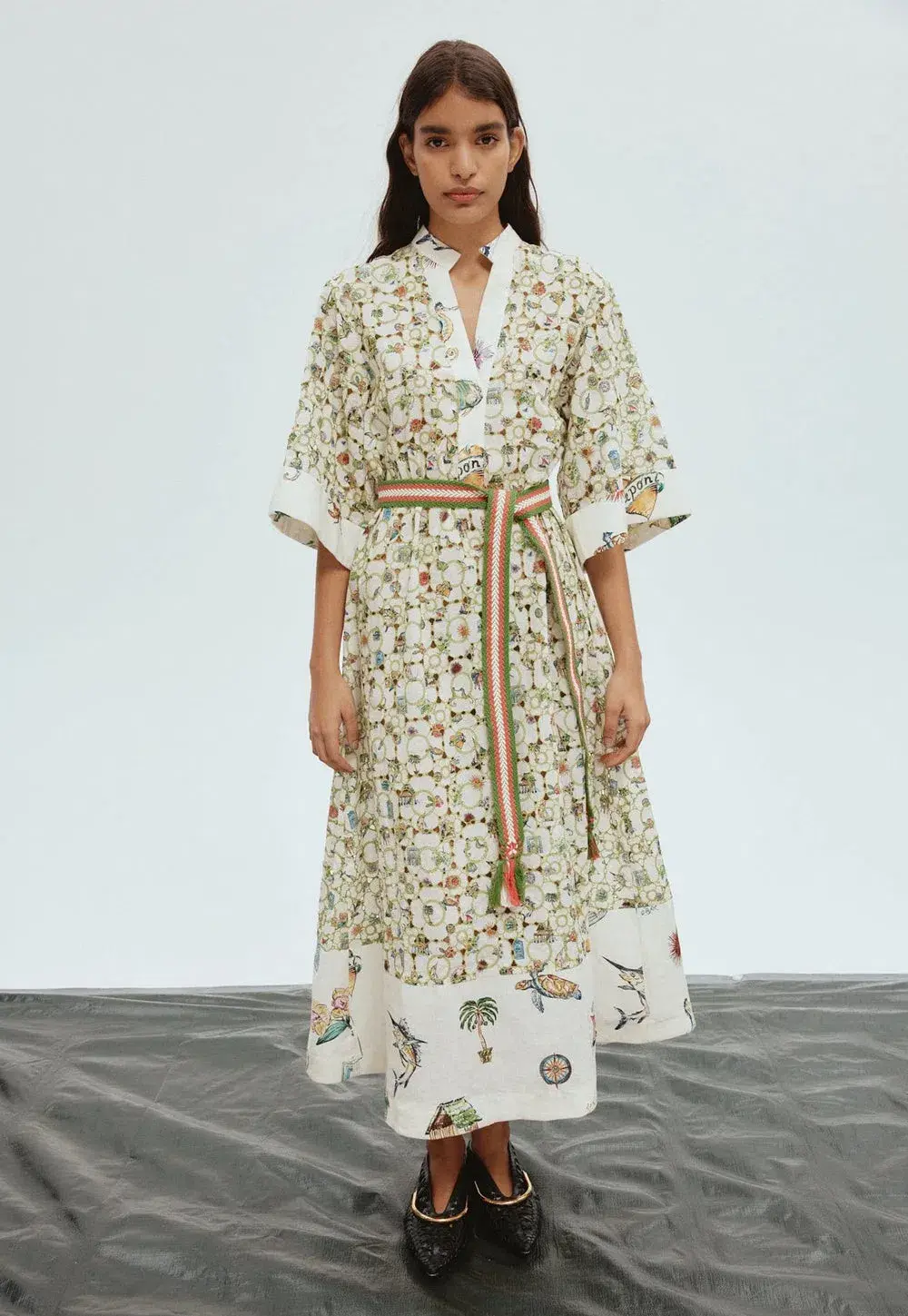 Alemais Sunset Broderie Midi Dress Multi Size 8 for rent on The Volte - main image