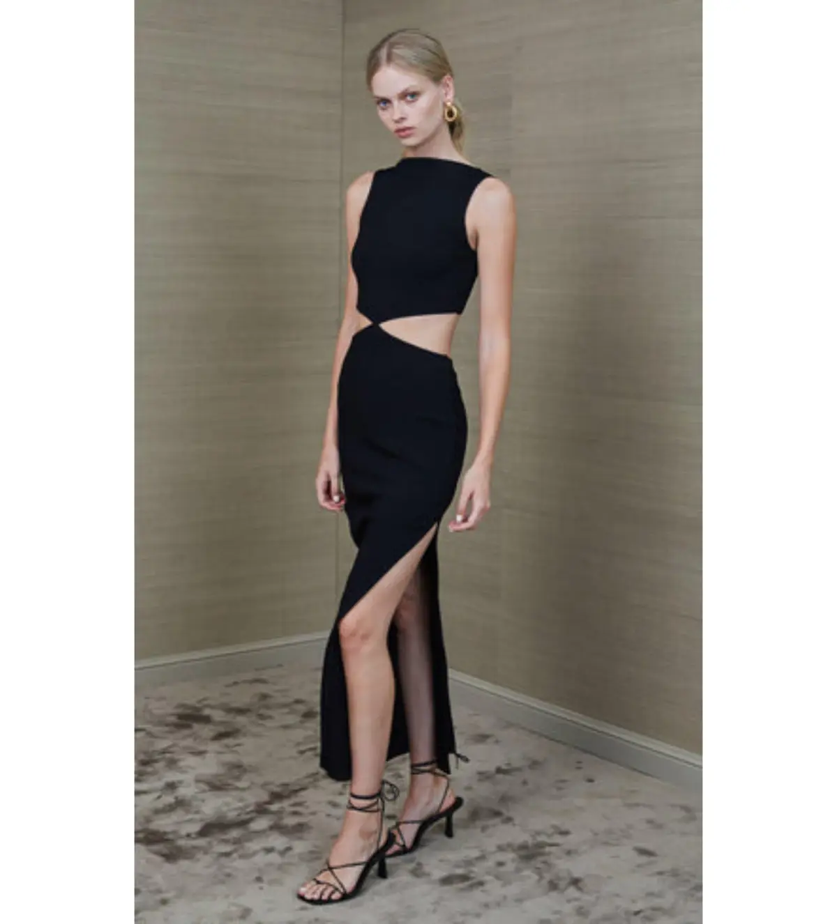 Bec & Bridge Scout Cut Out Midi Dress Black Size AU 6 - Image 2