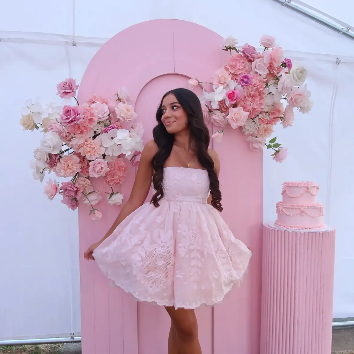 LoveShackFancy Jaylen Mini Dress in Ballerina Pink Size 6 - Image 2