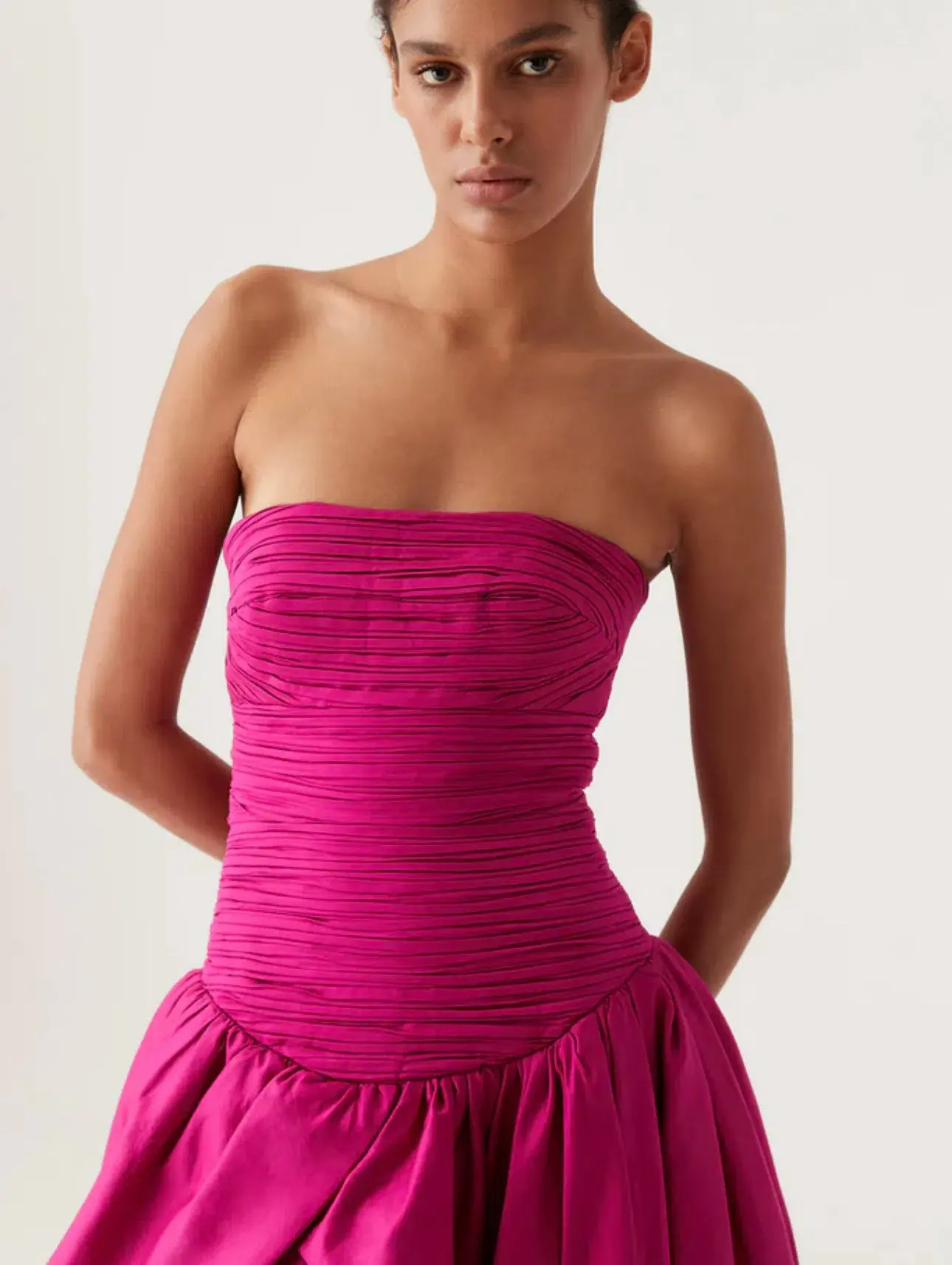 Aje Violette Bubble Hem Maxi Dress Deep Magenta Size 6 - Image 5
