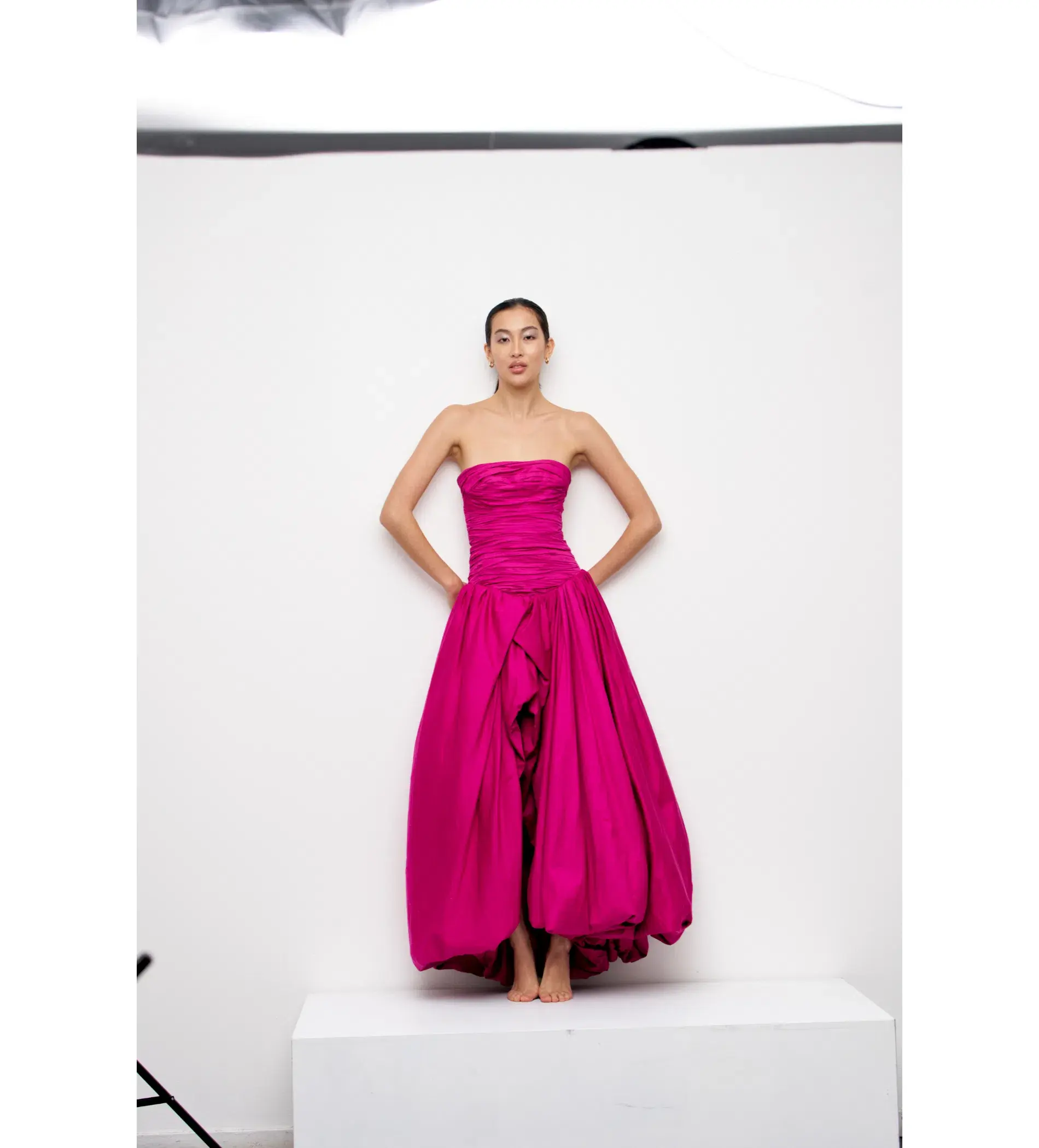 Aje Violette Bubble Hem Maxi Dress Deep Magenta Size 6 - Image 1