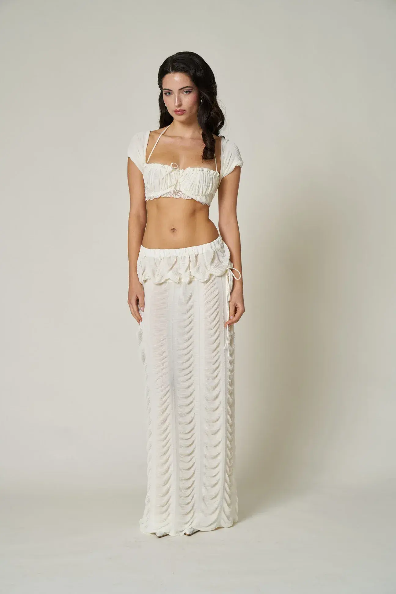Fait Par Foutch Antoinette Bra Top and Marion Skirt Set Ivory Size 10 - Image 1