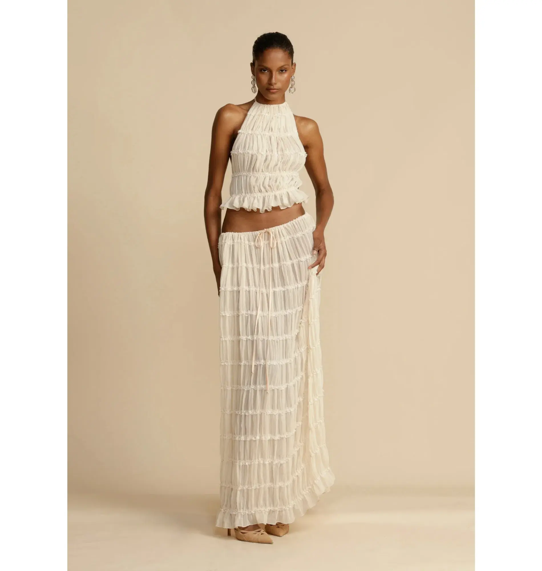 Arcina Ori Juliette Halter Top Cream Size M / AU 10 - Image 2