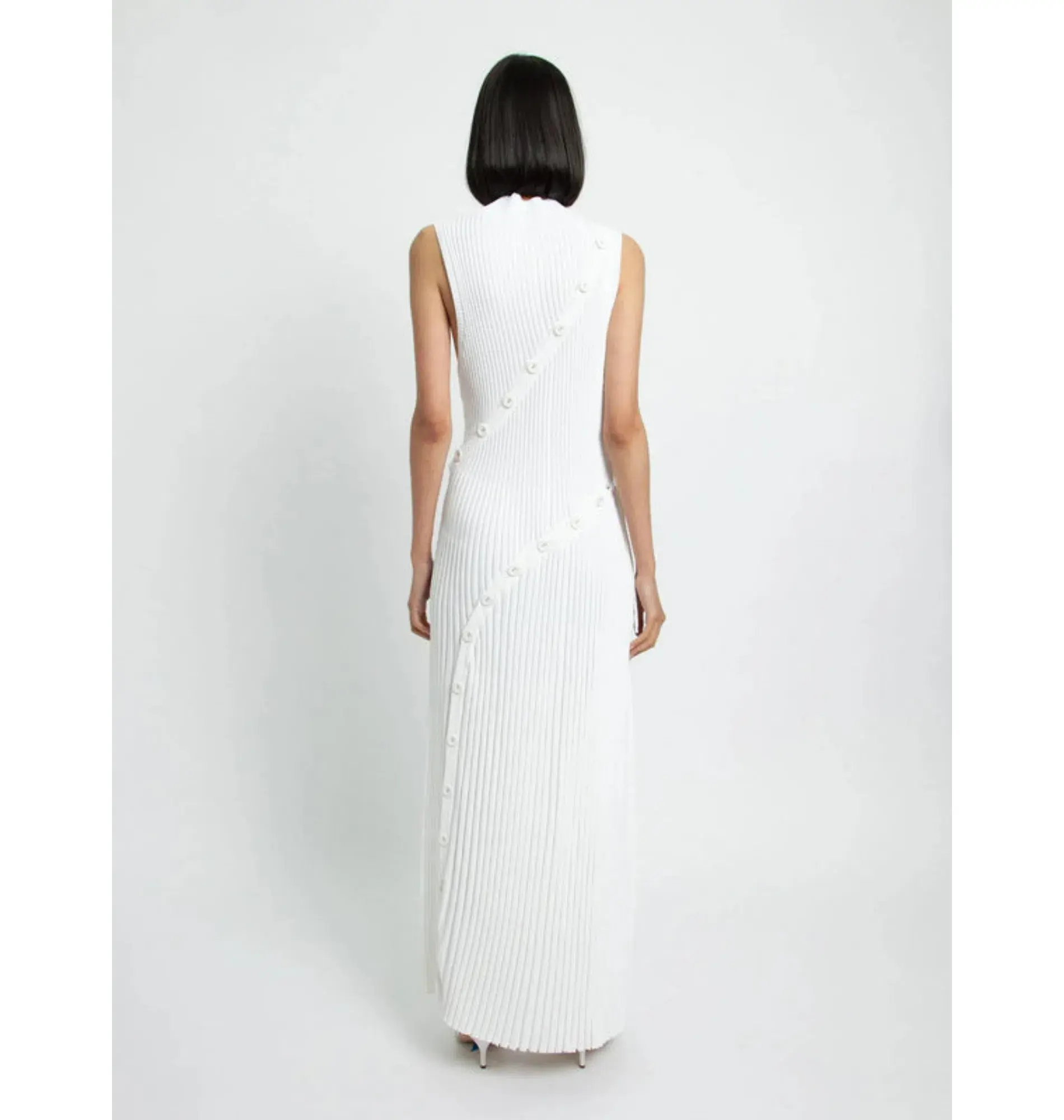 Christopher Esber Deconstruct Spiral Knit Dress in White Size S / AU 8 - Image 3
