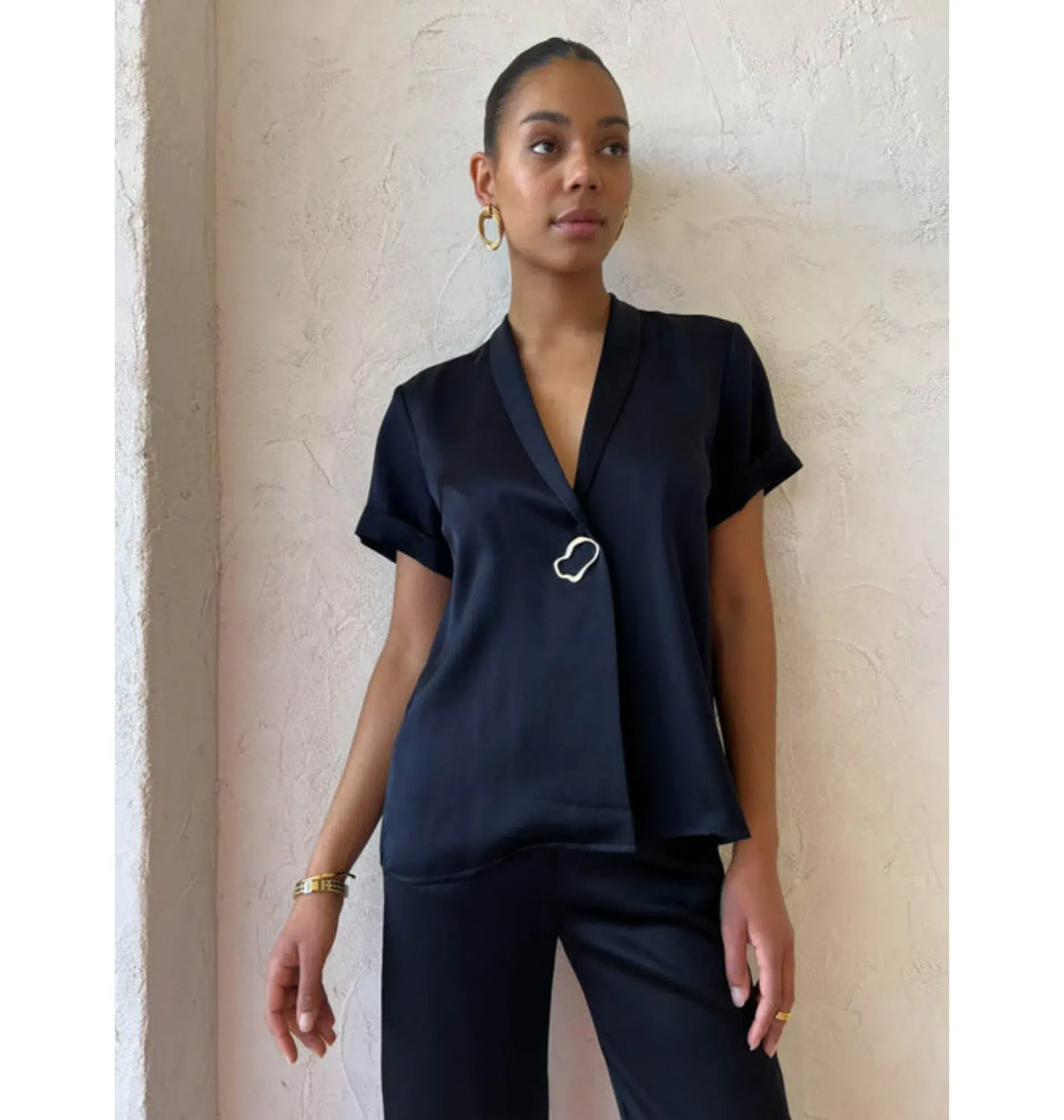 Viktoria & Woods Hallelujah Shirt and Chauffeur Trouser Set in Navy Size 2 / AU 10  - Image 3