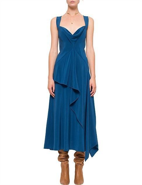 KITX Cerise Ruffle Midi Dress Blue Size 8 - Image 1