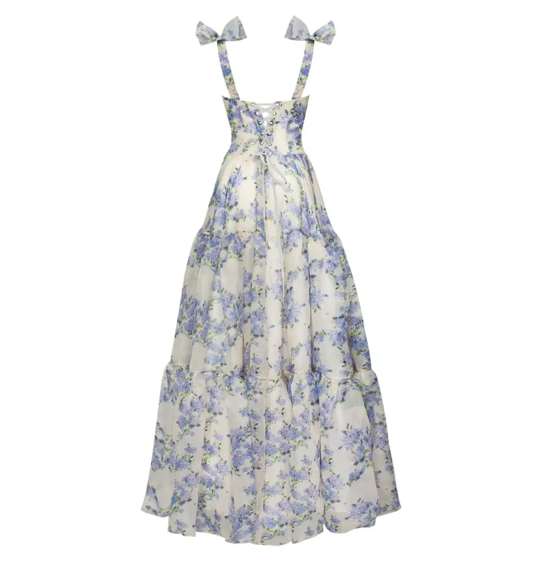 Milla Milla Hydrangea Tender Floral Maxi Tie-strap Dress Size Small / AU 8 for rent on The Volte - main image