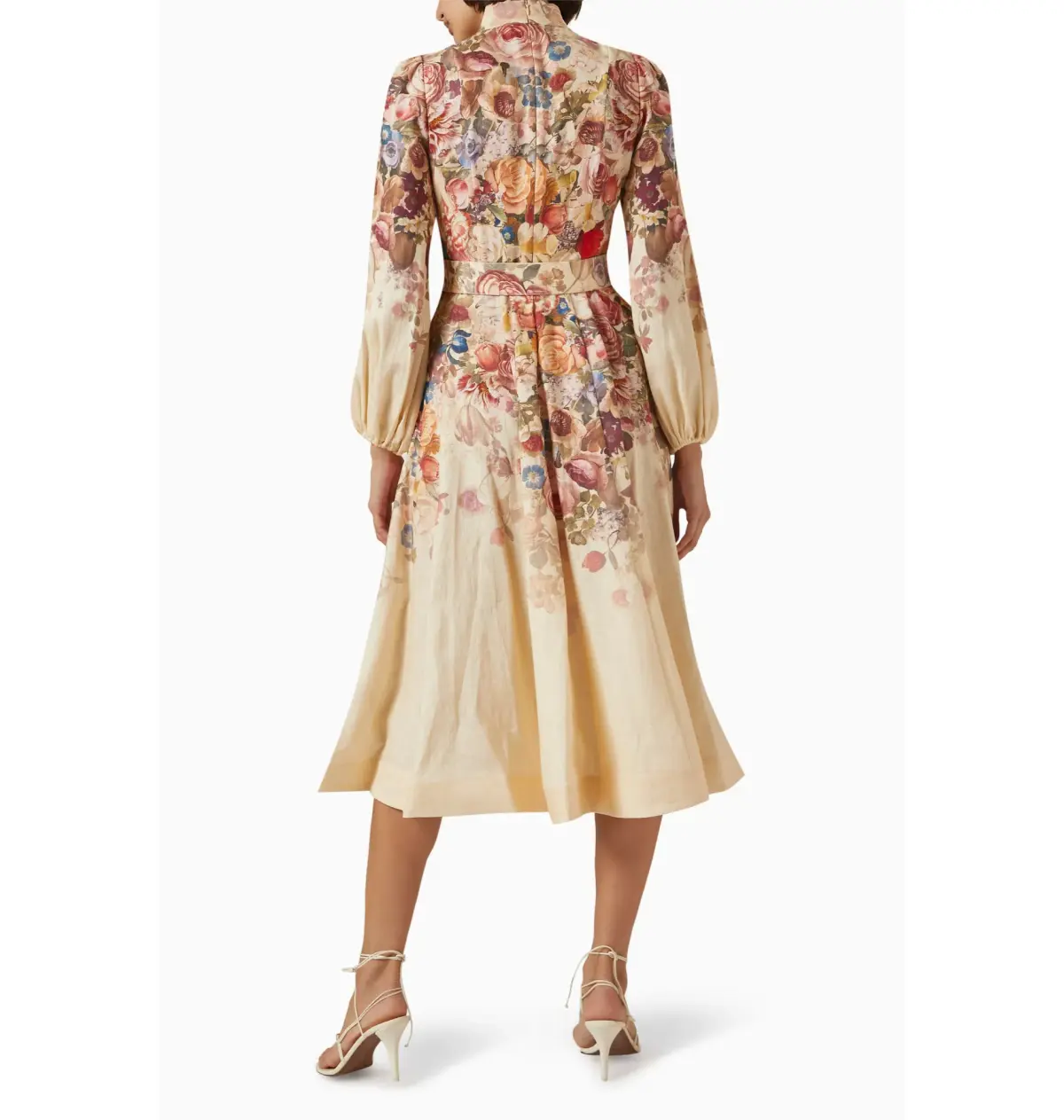 Zimmermann Luminosity Buttoned Midi Dress Morisot Cream Print Size 2 / AU 12 - Image 3